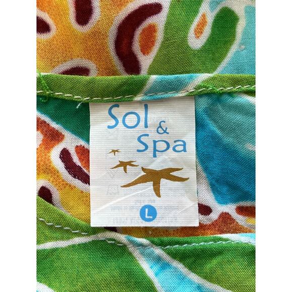 Sol & Spa Womens Colorful Leopard Jungle 100% Cotton Swimsuit Cover Vacation - Picture 3 of 8